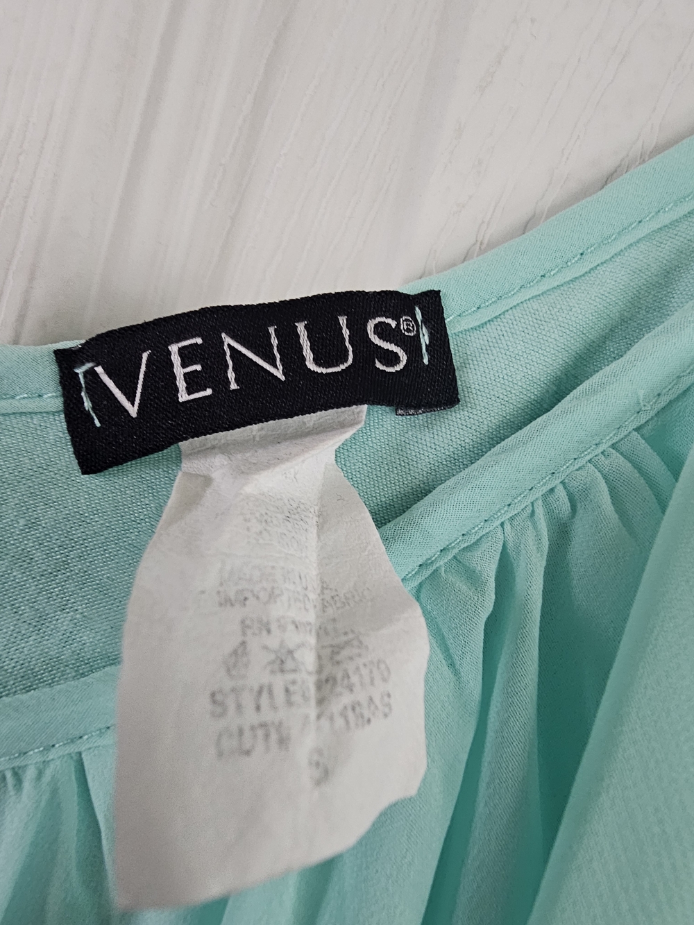 VENUS Mint Green Layered Chiffon Off-Shoulder Top - Picture 2 of 3